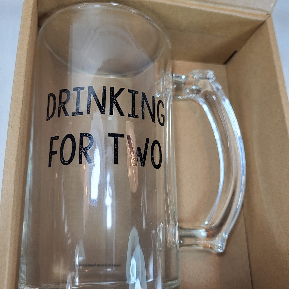 Mud Pie Dad Glass Beer MUG & OPENER Baby Announcement Gift SET Gift Box NIB NEW - Picture 4 of 16